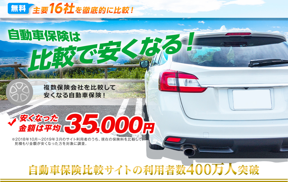 自動車保険比較サイト。無料！主要16社を徹底的に比較